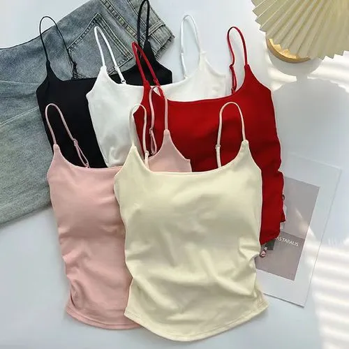 Women's Camisole Tank Tops Pleated Casual Streetwear Solid Color