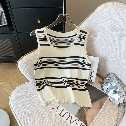 Women's Vest Tank Tops Stripe Casual Stripe