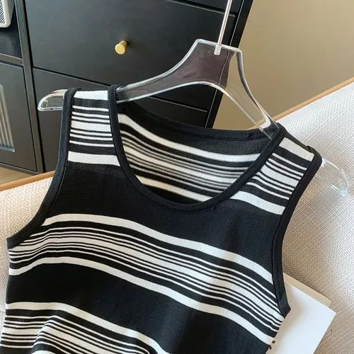 Women's Vest Tank Tops Stripe Casual Stripe