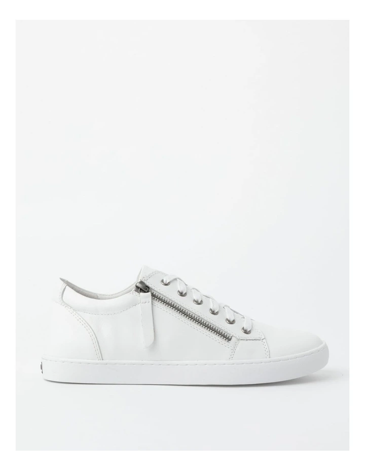 Zia Leather Zip Up Sneaker in White