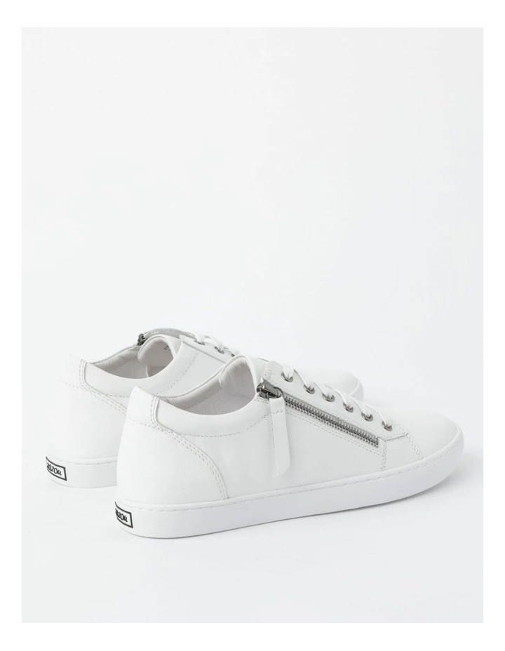 Zia Leather Zip Up Sneaker in White